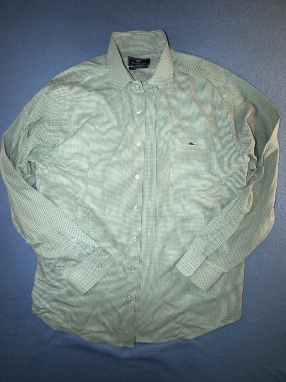 Vineyard Vines Green Gingham Plaid Tucker Button Down Shirt Medium